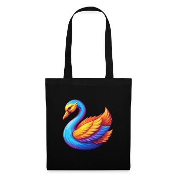 Swan Colorful Kawaii Cartoon Character Bird - Tote Bag - black - Front