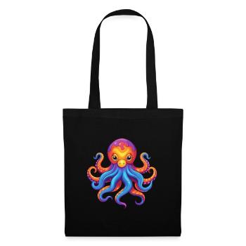 pieuvre géante du Pacifique dessin animé kawaii coloré - Sac en tissu - noir - Devant