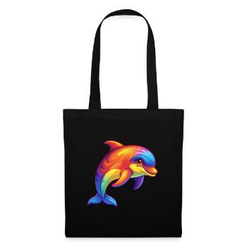 Porpoise Colorful Kawaii Cartoon Sea Animal - Tote Bag - black - Front