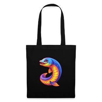 Sea Lamprey Colorful Kawaii Cartoon Sea Animal - Tote Bag - black - Front