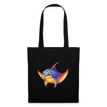 Mantarochen Buntes Kawaii Cartoon Meerestier - Stoffbeutel - Schwarz - Vorne