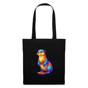 Sea Otter Colorful Kawaii Cartoon Sea Animal - Tote Bag - black - Front
