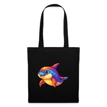 Orca Colorful Kawaii Cartoon Sea Animal - Tote Bag - black - Front