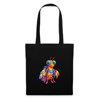 Peacock Mantis Shrimp Colorful Kawaii Cartoon - Tote Bag - black - Front