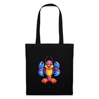 Lobster Colorful Kawaii Cartoon Sea Animal - Tote Bag - black - Front