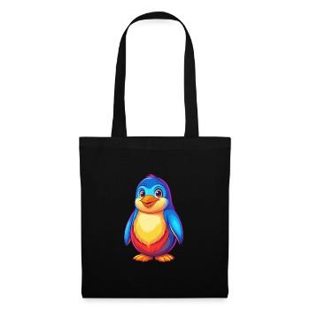 Penguin Colorful Kawaii Cartoon Sea Animal - Tote Bag - black - Front