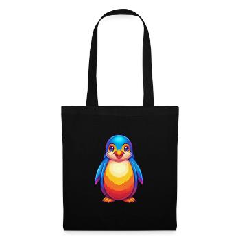 Penguin Colorful Kawaii Cartoon Sea Animal - Tote Bag - black - Front