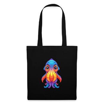 Cuttlefish Colorful Kawaii Cartoon Sea Animal - Tote Bag - black - Front