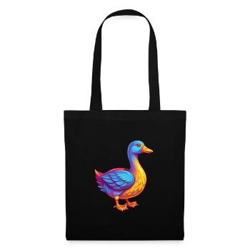 Goose Colorful Kawaii Cartoon Character Bird - Tote Bag - black - Front