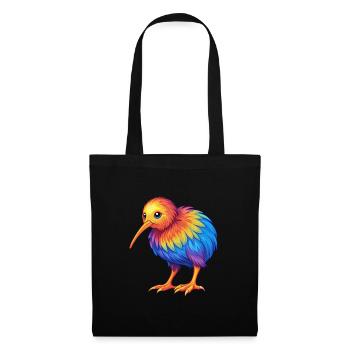 Kiwi Vogel Bunte Kawaii Cartoon Figur Vogel - Stoffbeutel - Schwarz - Vorne