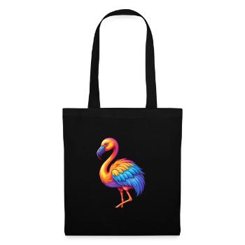 Flamingo Colorful Kawaii Cartoon Character Bird - Tote Bag - black - Front