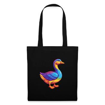 oie coloré kawaii personnage de dessin animé oiseau - Sac en tissu - noir - Devant