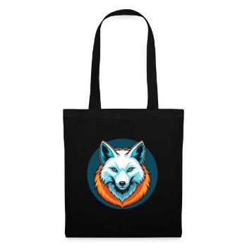 Polarfuchs Niedliches Kawaii Cartoon Tier Haustier Logo - Stoffbeutel - Schwarz - Vorne