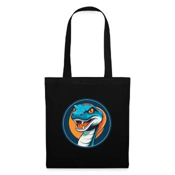 Anaconda Mignon Kawaii Dessin Animé Animal Animal Logo - Sac en tissu - noir - Devant
