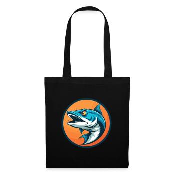 Barracuda Mignon Kawaii Dessin animé Animal Animal Pet Logo - Sac en tissu - noir - Devant