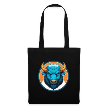Bison Cute Kawaii Cartoon Clipart Animal Pet Logo - Tote Bag - black - Front