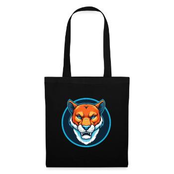 Cougar Cute Kawaii Cartoon Clipart Animal Pet Logo - Tote Bag - black - Front