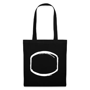 Cadre ovale blanc - Sac en tissu - noir - Devant
