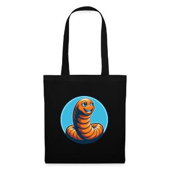 Earthworm Cute Kawaii Cartoon Animal Pet Logo - Tote Bag - black - Front