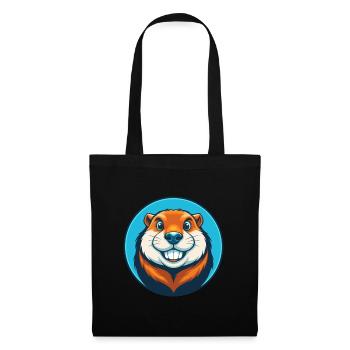 Gopher Cute Kawaii Cartoon Clipart Animal Pet Logo - Tote Bag - black - Front