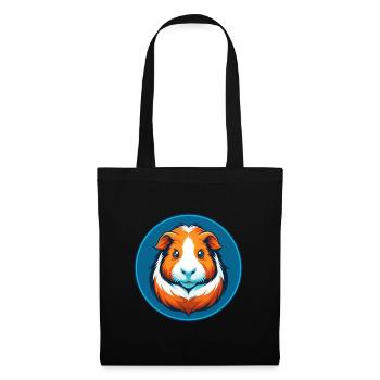 cochon d’Inde mignon Kawaii dessin animé animal animal logo - Sac en tissu - noir - Devant