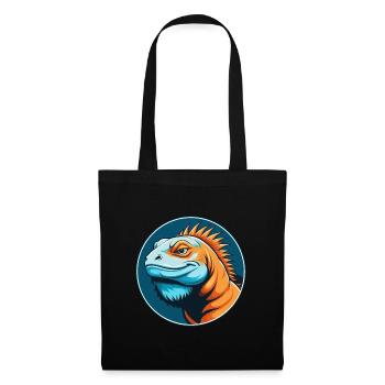 Iguana Cute Kawaii Cartoon Clipart Animal Pet Logo - Tote Bag - black - Front