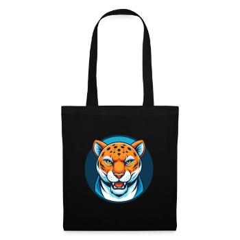 Jaguar Cute Kawaii Cartoon Clipart Animal Pet Logo - Tote Bag - black - Front