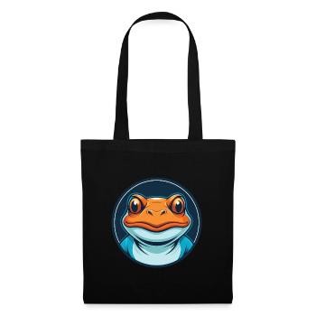 Frog Cute Kawaii Cartoon Clipart Animal Pet Logo - Tote Bag - black - Front