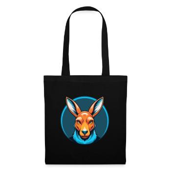 Kangaroo Cute Kawaii Cartoon Animal Pet Logo - Tote Bag - black - Front