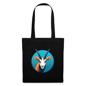 Oryx mignon kawaii dessin animé clipart animal de compagnie logo - Sac en tissu - noir - Devant