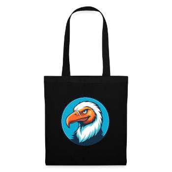 vautour mignon drôle kawaii dessin animé animal animal logo - Sac en tissu - noir - Devant