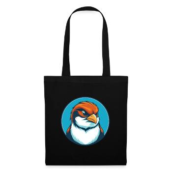 Sparrow Cute Funny Kawaii Cartoon Animal Pet Logo - Tote Bag - black - Front