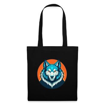 Wolf Cute Kawaii Cartoon Clipart Animal Pet Logo - Tote Bag - black - Front