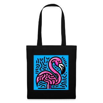 Flamant - Sac en tissu - noir - Devant