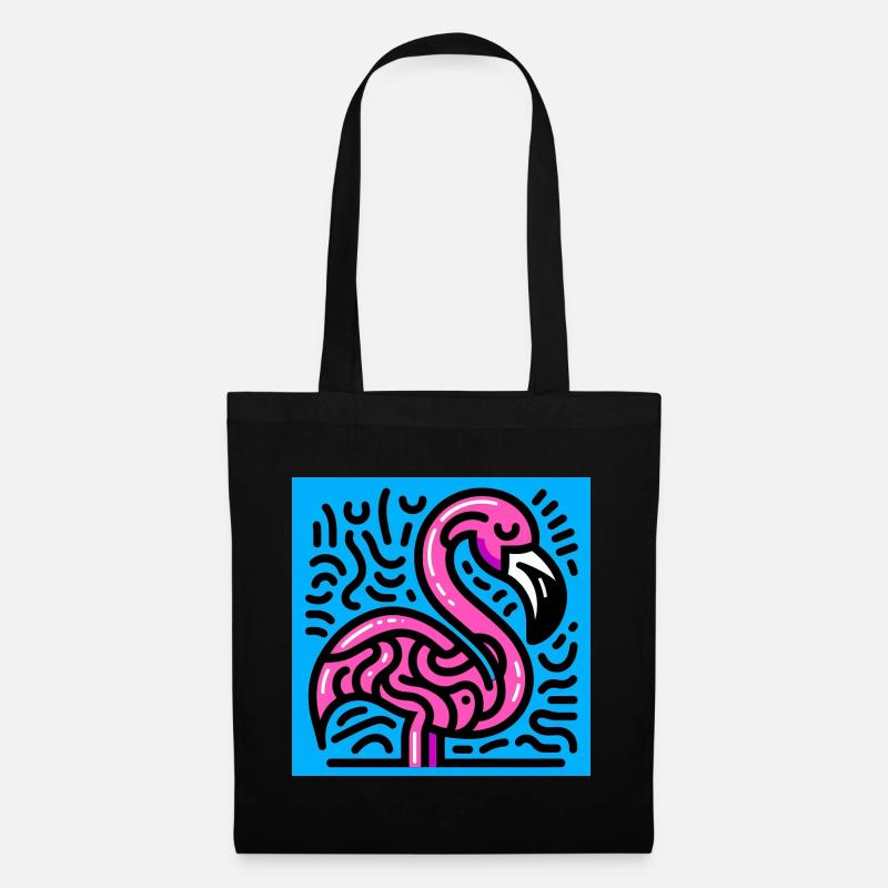 Flamingo - Stoffbeutel - Schwarz