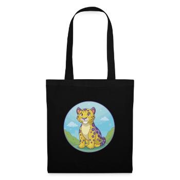 Amur Leopard Cute Kawaii Cartoon Clipart Animal - Tote Bag - black - Front