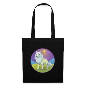 Arctic Wolf Cute Kawaii Cartoon Clipart Animal Pet - Tote Bag - black - Front