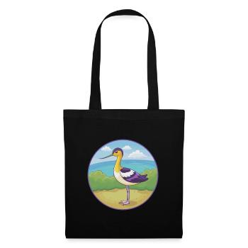 Avocet Cute Kawaii Cartoon Clipart Animal Pet - Tote Bag - black - Front