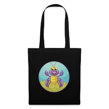 Craw Mignon Kawaii Dessin animé Clipart Animal de compagnie - Sac en tissu - noir - Devant