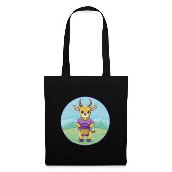 Bongo Niedliche Kawaii Cartoon Clipart Tier Haustier - Stoffbeutel - Schwarz - Vorne
