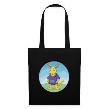 Aardvark mignon Kawaii dessin animé Clipart Animal de compagnie - Sac en tissu - noir - Devant