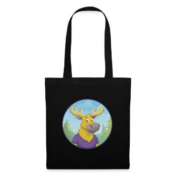 orignal mignon kawaii dessin animé clipart animal de compagnie - Sac en tissu - noir - Devant