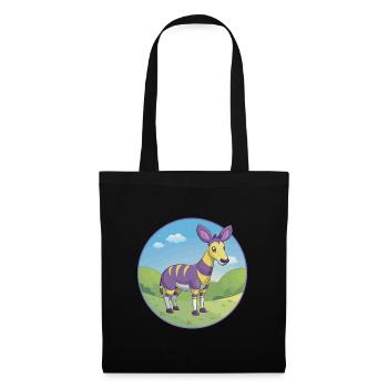Okapi Cute Kawaii Cartoon Clipart Animal Pet - Tote Bag - black - Front