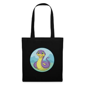Cobra Cute Kawaii Cartoon Clipart Animal Pet - Tote Bag - black - Front