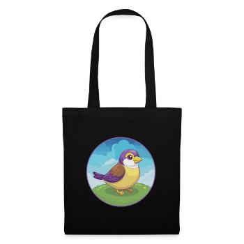 Sparrow Cute Kawaii Cartoon Clipart Animal Pet - Tote Bag - black - Front