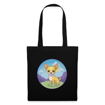Chihuahua Dog Cute Kawaii Cartoon Clipart Animal - Tote Bag - black - Front