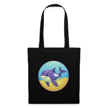 Orca Cute Kawaii Cartoon Clipart Animal Pet - Tote Bag - black - Front