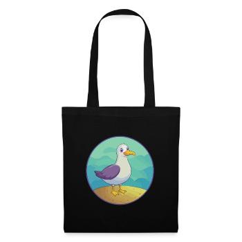 Seagull Cute Kawaii Cartoon Clipart Animal Pet - Tote Bag - black - Front