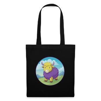 Yak Cute Kawaii Cartoon Clipart Animal Pet - Tote Bag - black - Front