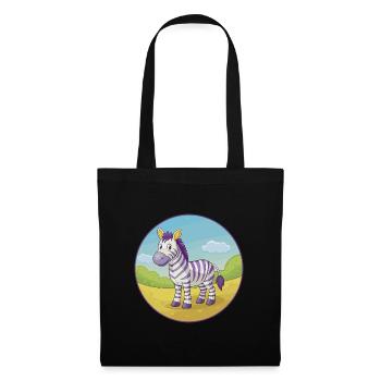 Zebra Cute Kawaii Cartoon Clipart Animal Pet - Tote Bag - black - Front